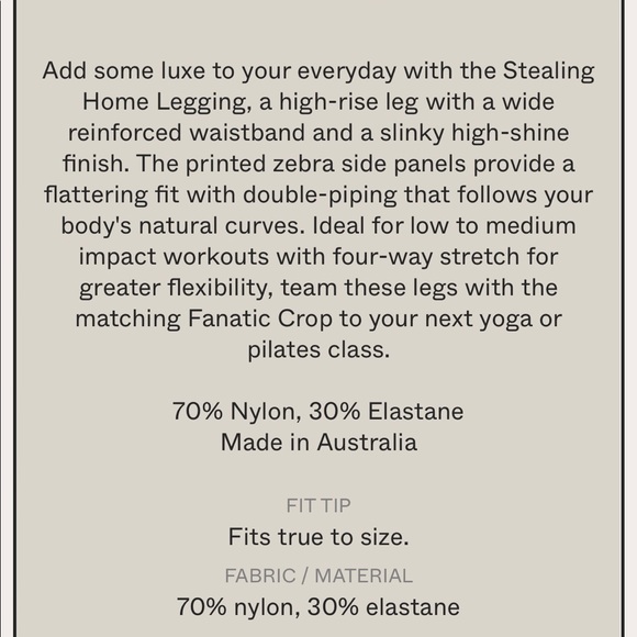 👠PE Nation high waisted black and zebra Pilates leggings - Picture 7 of 7